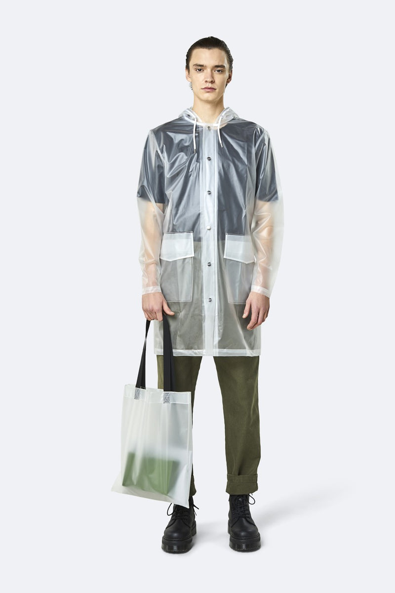 Rains Transparent Shopper Foggy White